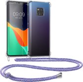 kwmobile telefoonhoesje geschikt voor Huawei Mate 20 Pro - Hoesje met telefoonkoord - Back cover in lavendel / paars / lichtblauw / transparant