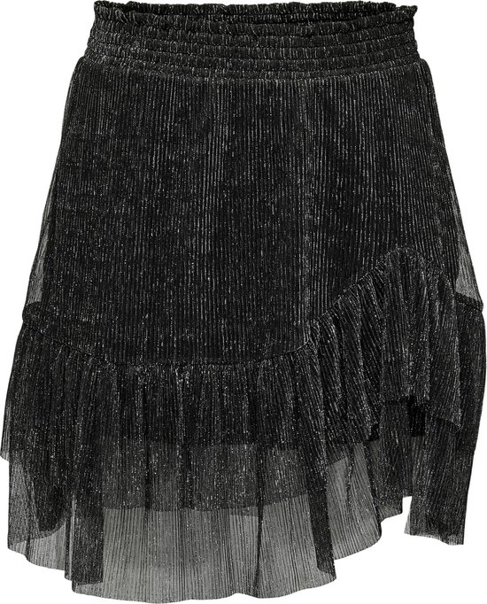 Only Rok Onlmiana Plisse Glitter Skirt Jrs 15279219 Black Dames Maat - S