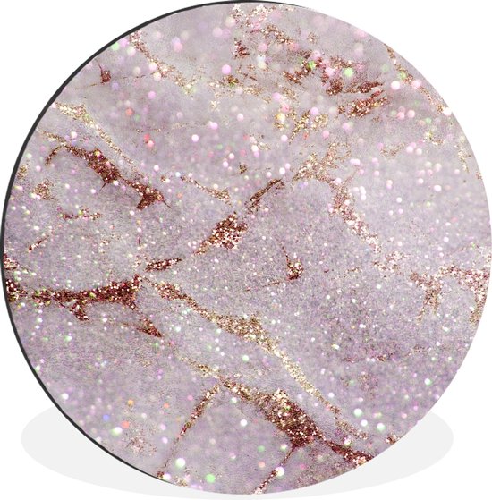 Cercle mural - Aluminium - Marbre - Violet - Glitter - ⌀ 30 cm