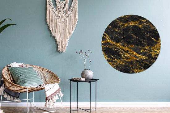 WallCircle - Peinture - Paillettes De Marbre - Multicolore - 90 X 90 Cm