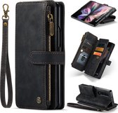 Caseme Telefoonhoesje geschikt voor Samsung Galaxy Z Fold 4 Hoesje Bookcase Portemonnee - Zwart