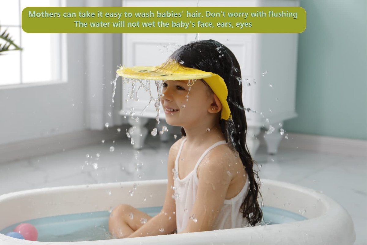 Bonnet de douche pour bébé, bonnet de douche réglable en silicone souple  pour enfants, bonnet de douche pour enfants de 0 à 6 ans pour protéger les  oreilles et les yeux de