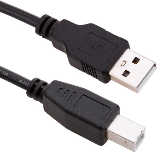 BeMatik Zwarte USB A naar B Printerkabel 5m