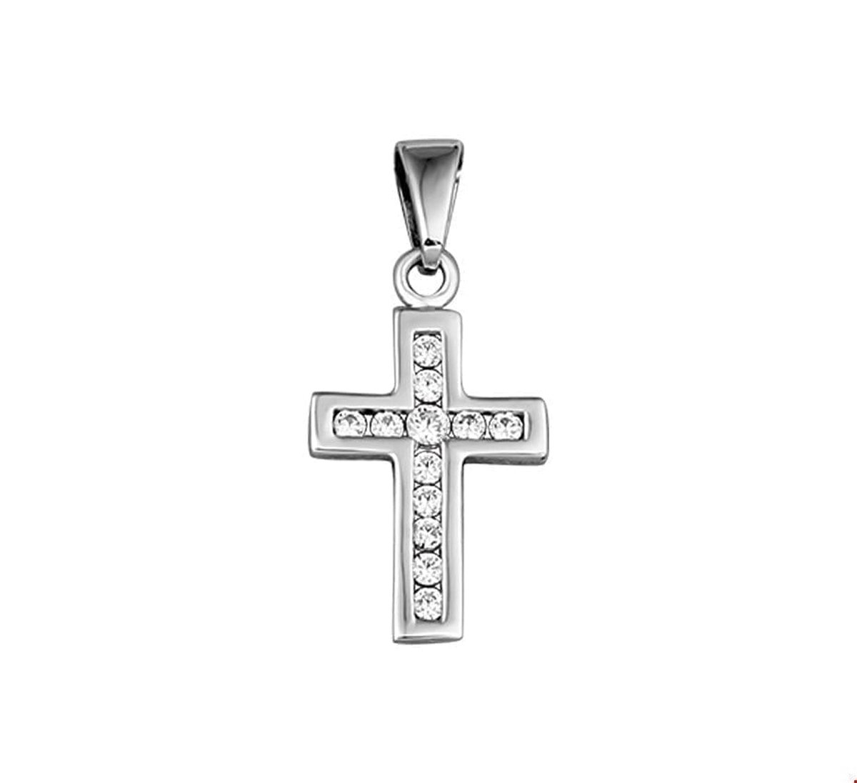 Trendjuwelier huiscollectie 4102223 Witgouden bedel kruis