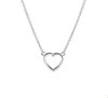 The Jewelry Collection Collier Coeur 1,3 mm 41 + 4 cm - Argent