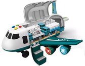 speelgoed - speelset -2 in 1 vliegtuig met auto's groen - transportvliegtuig - cadeau - jongen - meisje - kerst - sinterklaas - verjaardag