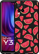 Vivo Y33s Hoesje Zwart Watermeloen - Designed by Cazy