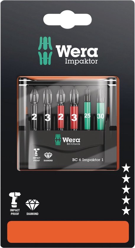 Embouts de visseuse Impaktor de WERA Torx 25 mm