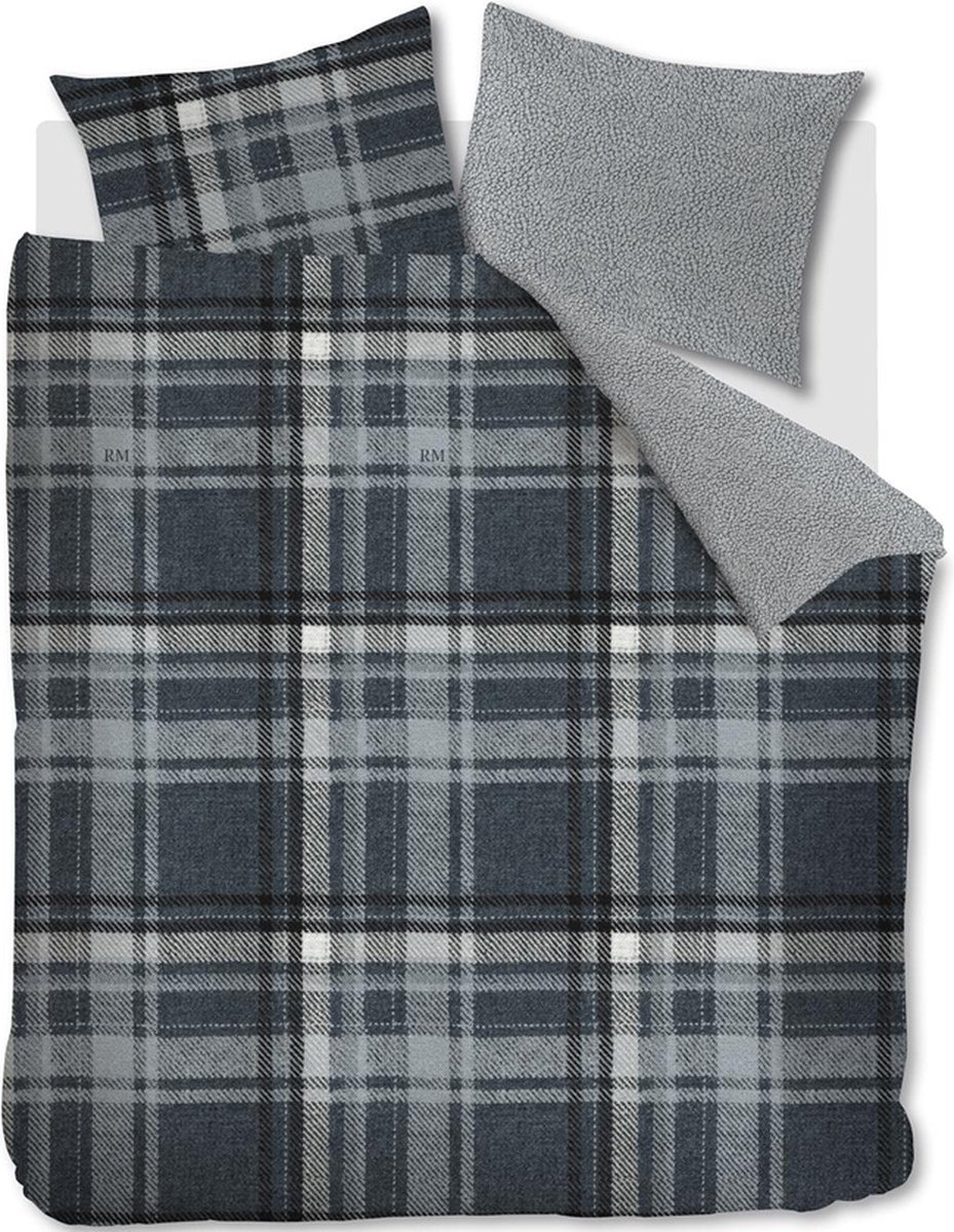 Riviera Maison Cozy Check dekbedovertrek - Tweepersoons - 200x200/220 - Blauw