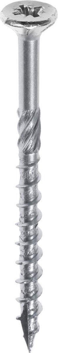 Woodies ultimate spaanplaatschroef 4x40mm - platkop - verzinkt - deeldraad - PZD 2 - 62140372 (Per 200 stuks)