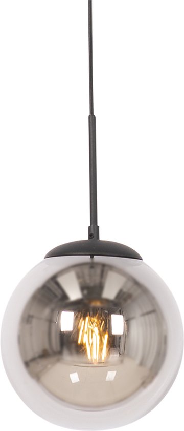 QAZQA flore - Design Hanglamp - 1 lichts - Ø 20 cm - Zwart - Woonkamer | Slaapkamer | Keuken