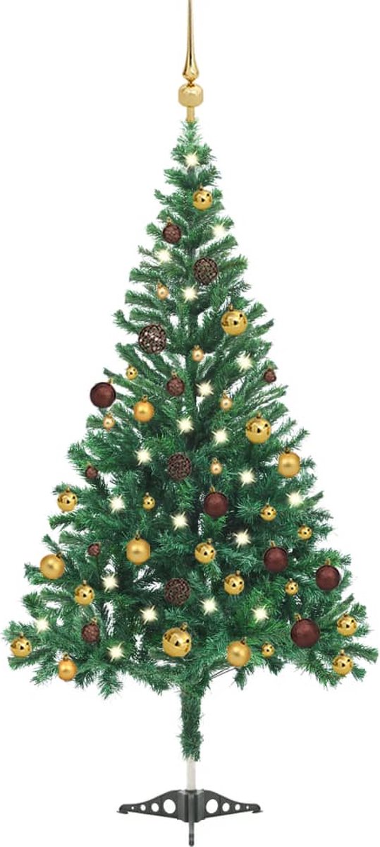 Prolenta Premium - Kunstkerstboom met LED's en kerstballen 564 takken 180 cm