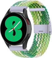 By Qubix Braided nylon bandje 20mm - Groen - lichtgroen - Geschikt voor Samsung Galaxy Watch 6 - Galaxy Watch 6 Pro - Galaxy Watch 5 - Galaxy Watch 5 Pro - Galaxy Watch 4 - Galaxy Watch 4 Classic - Active 2 - Watch 3 (41mm)