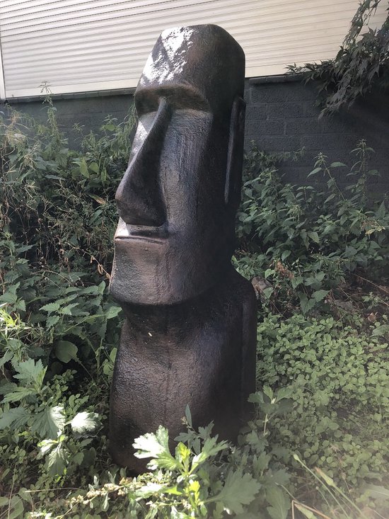 MOAI XXL, grande statue en pierre, des îles de Pâques, marron foncé
