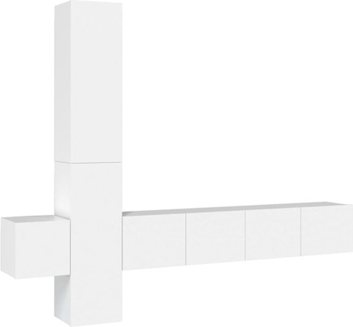 vidaXL - 5-delige - Tv-meubelset - bewerkt - hout - wit