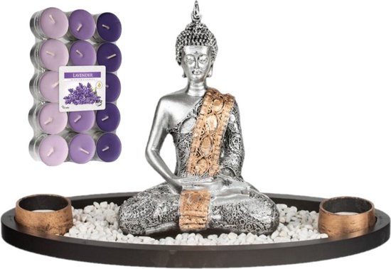 Boeddha beeld met 30 geurkaarsen