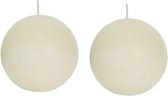 Bougies Boule Rustique Spaas - 8 cm - 24 Heures Brûlantes - Ivoire - 2 Pièces