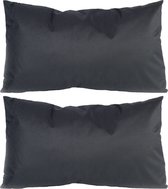 6x Canapé/coussins décoratifs pour l'intérieur et l'extérieur de couleur noir 30 x 50 cm - Coussins de Jardin/ maison