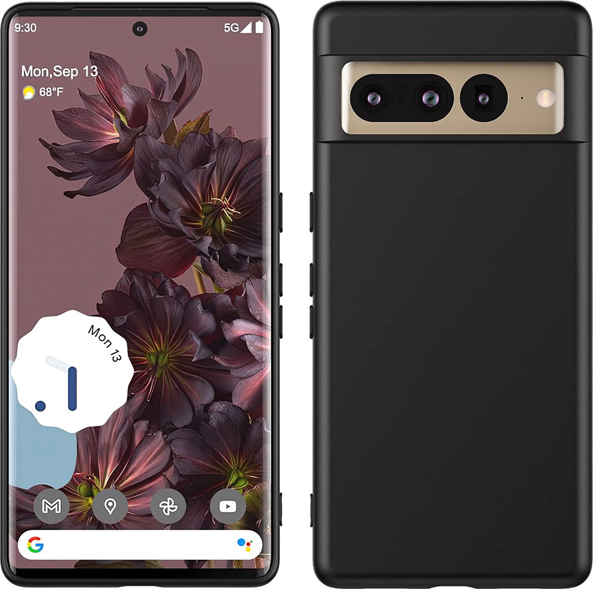 Casemania Hoesje Geschikt voor Google Pixel 7 Pro - Zwart - Siliconen Back Cover