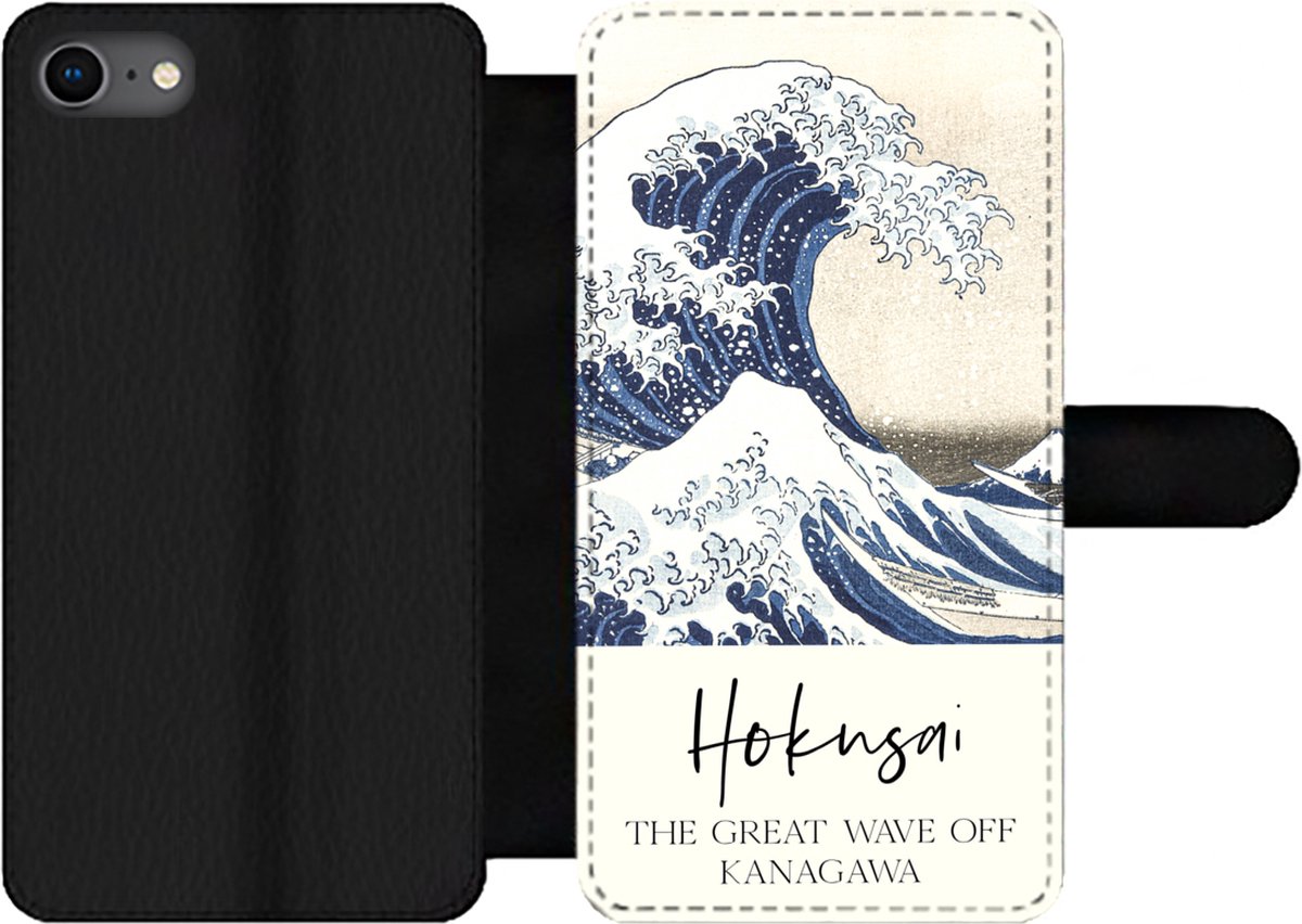 Telefoonhoesje Geschikt voor iPhone 8 telefoonhoesje - De grote golf van Kanagawa - Katsushika Hokusai - Met vakjes - Wallet case met magneetsluiting