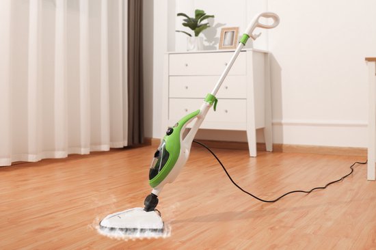 Swiss Pro+ Stoomreiniger 10 in 1 Handstomer - Met Opzetstukken Voor Alle Vloeren, Bank, Badkamer En Tapijt - Groen