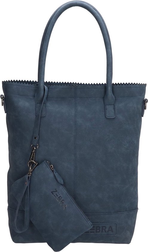Zebra Trends Shopper Natural Bag Jeansblauw