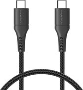 iMoshion USB C naar USB C Kabel - 1 meter - Snellader & Datasynchronisatie - Oplaadkabel - Stevig gevlochten materiaal - Zwart