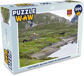 Puzzel Cottages bij een meer in Noorwegen - Legpuzzel - Puzzel 500 stukjes