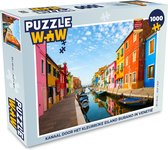 Puzzel Kanaal door het kleurrijke eiland Burano in Venetië - Legpuzzel - Puzzel 1000 stukjes volwassenen