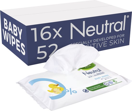 Neutral Baby Billendoekjes Parfumvrij – 832 doekjes – Voordeelverpakking