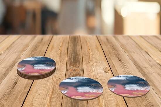 Sous-verres pour verres - Rond - Abstrait - Peinture - Design - 10x10 cm - Sous-verres en verre - 6 pièces