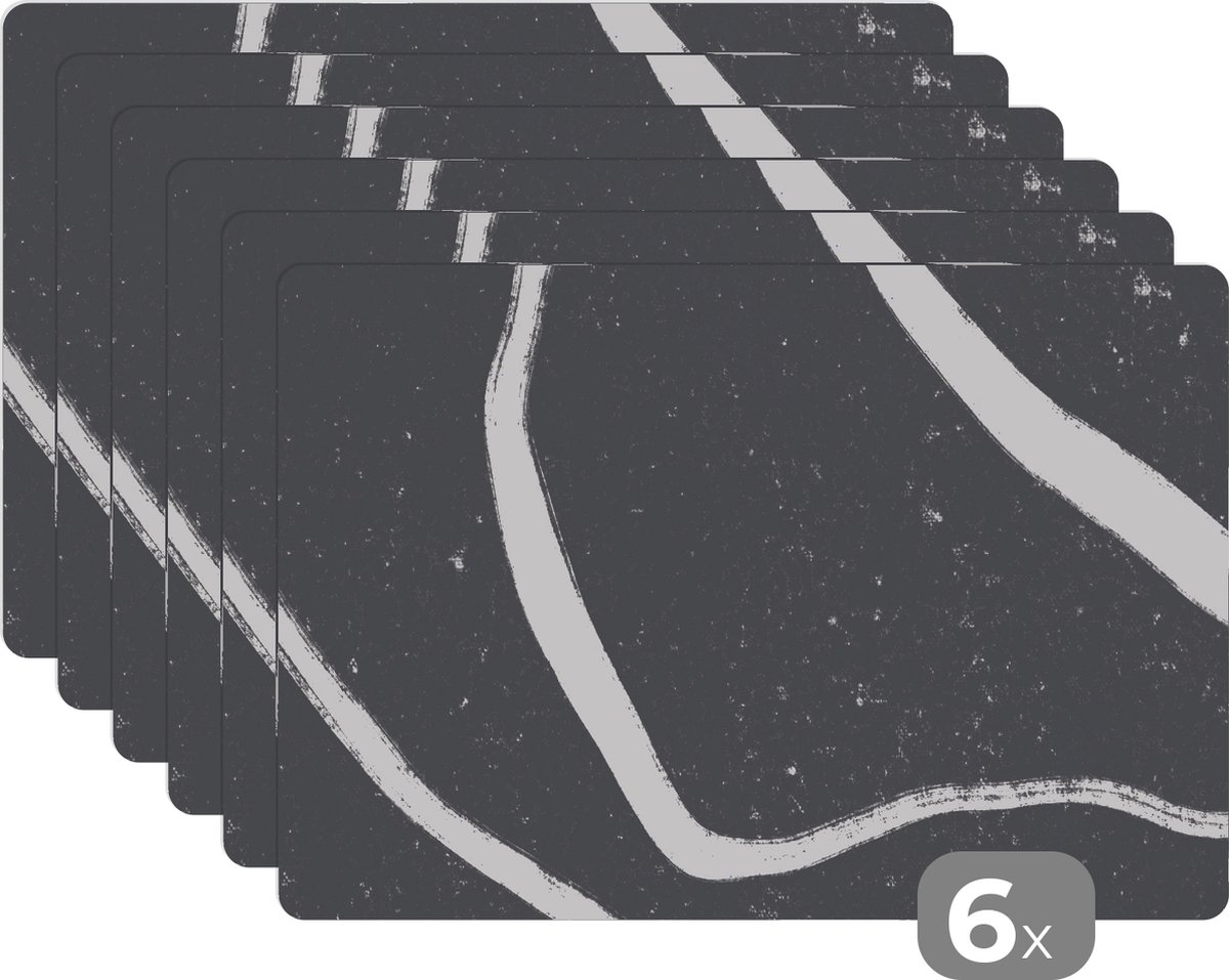 Placemat - Minimalisme - Design - Abstract - Tafel - Onderleggers placemat - 45x30 cm - 6 stuks