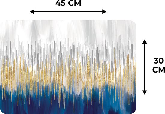 Set de table - Napperons plastique - Abstrait - Peinture - Peinture à l'huile - 45x30 cm - 6 pièces - Résistant à la chaleur - Antidérapant - Sous-couche - Amovible