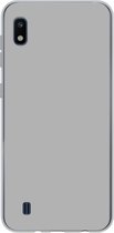 Geschikt voor Samsung Galaxy A10 hoesje - Grijs - Effen print - Siliconen Telefoonhoesje