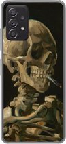 Geschikt voor Samsung Galaxy A33 5G hoesje - Kop van een skelet met brandende sigaret - Vincent van Gogh - Siliconen Telefoonhoesje