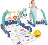 Bol.com Hibaby 3-in-1 Baby Gym Speelmat - Loopwagen - Kick & Play Piano - Baby speelkleed - Voor pasgeboren baby's - Peuters - C... aanbieding