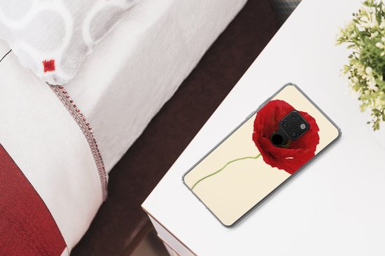 Coque Huawei P40 Lite - Gros plan d'un coquelicot rouge - Coque de téléphone en Siliconen