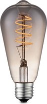 Home Sweet Home - Edison Vintage E27 LED filament lichtbron Drop - Rook - 6.4/6.4/14cm - ST64 Spiraal - Retro LED lamp - Dimbaar - 4W 100lm 1800K - warm wit licht - geschikt voor E27 fitting