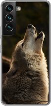 Geschikt voor Samsung Galaxy S22 Plus hoesje - Wolf - Grijs - Dieren - Siliconen Telefoonhoesje
