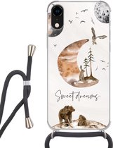 Hoesje met koord Geschikt voor iPhone XR - Quotes - Kinderen - Spreuken - Sweet dreams - Jongens - Meisjes - Kids - Siliconen - Crossbody - Backcover met Koord - Telefoonhoesje met koord - Hoesje met touw