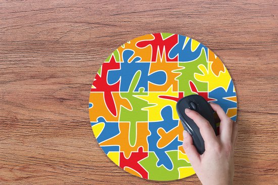 Muismat rond 40x40 cm - Mousepad Puzzel - Patronen - Abstract - Ronde muismatten