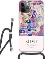 Hoesje met koord Geschikt voor iPhone 12 Pro Max - Schilderij - Art nouveau - Gustav Klimt - Siliconen - Crossbody - Backcover met Koord - Telefoonhoesje met koord - Hoesje met touw