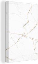 Peintures sur Toile - Marbre - Wit - Or - 80x120 cm - Décoration murale