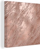 Peintures sur Toile Marbre - Rosé - Or - 90x90 cm - Décoration murale