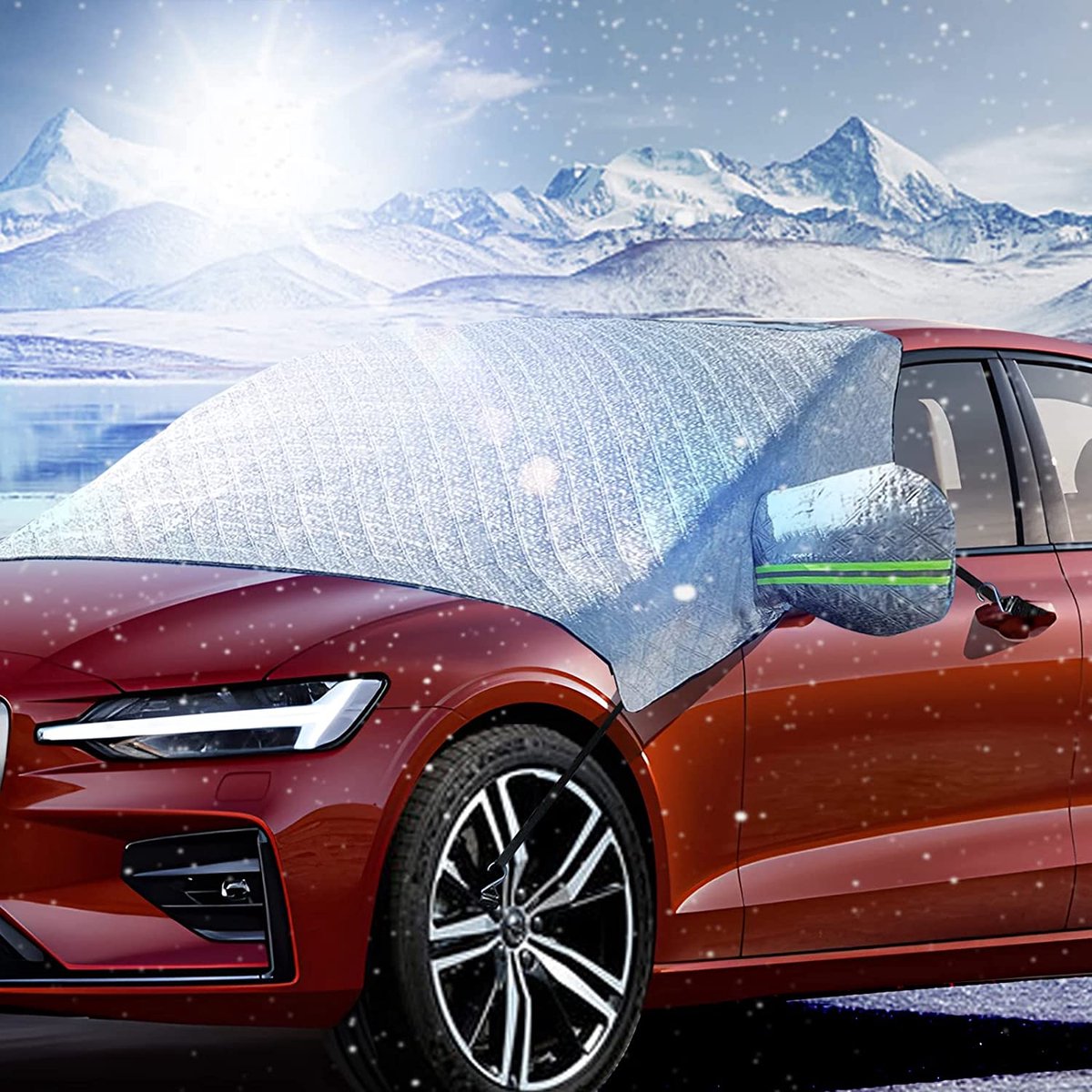 Couverture de neige pour pare-brise de voiture avec aimants épais  amovibles, protection contre le gel pour la plupart des voitures et SUV