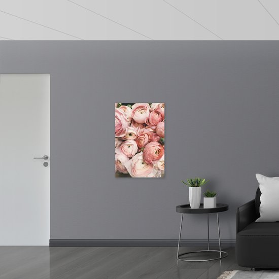 WallClassics - Toile - Bouquet de roses rose clair - 60x90 cm (Décoration murale sur toile)