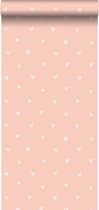 ESTAhome behang hartjes perzik roze - 128831 - 0,53 x 10,05 m
