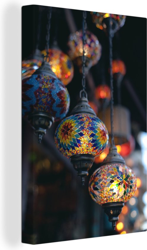 Canvas Schilderij Hangende mozaïeklampen in Turkije - 80x120 cm - Wanddecoratie