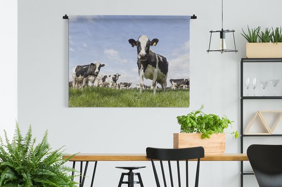 Tapisserie murale - Vaches - Herbe - Animaux - Soleil - Ferme - 150x112 cm - Tapisserie
