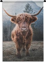 Tapisserie - Tissu mural - Highlander écossais - Vache - Animaux - Berg - Nature - 90x135 cm - Tapisserie